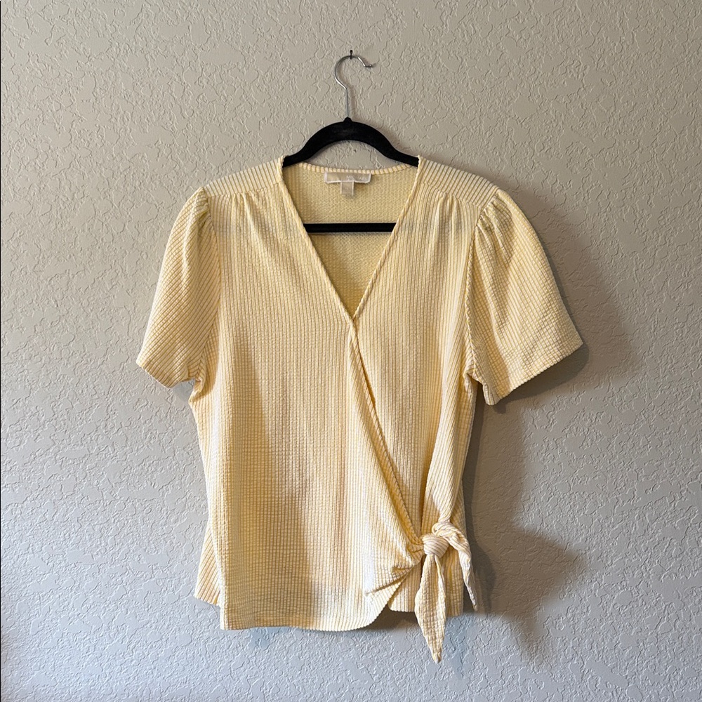 MK Michael  Kors Yellow Striped Blouse